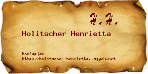 Holitscher Henrietta névjegykártya